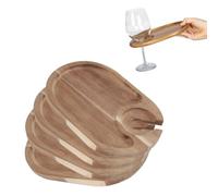 4 platos de aperitivo de vino con soporte de vidrio,mini tabla charcutería | Platos de cóctel de , bandejas para servir tabla de queso, juego de platos de vidrio, bandeja de Picnic para reuniones