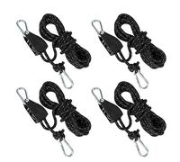 4 poleas con tensor de cuerda, trinquete con cuerda de 4 m, polea con tensor de tienda, cuerdas tensoras con freno de cuerda, para camping, toldo, tienda de campaña, 4 unidades
