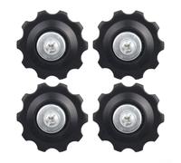 4 poleas de 10T para rodamientos de bicicleta, poleas de guía negras para piezas de bicicleta, material plástico, mejora de la el cambio