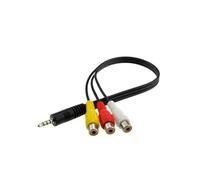 4 polos 3,5 mm a 3 RCA AV Cable estéreo Audio Video Video Macho a Female Adaptador para TV DVD CD Ordenador Altavoz Sonido 0,5 m 1 m 1,8 m