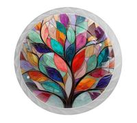 4 pomos de armario de hojas coloridas con tornillos de 2 tamaños, manijas redondas blancas de 35 mm para cajones de cocina y tocador, oficina, gabinete de baño