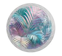 4 pomos de armario de hojas coloridas con tornillos de 2 tamaños, manijas redondas blancas de 35 mm para cajones de cocina y tocador, oficina, gabinete de baño