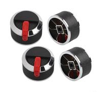 4 pomos de control de plástico de 58 mm de diámetro con anillos decorativos para estufas, hornos y parrillas de barbacoa, agarre cómodo, para equipos de cocina al aire libre en cocina o jardín (rojo)