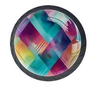 4 pomos de gabinete con textura de rejilla con tornillos de 2 tamaños, manijas redondas negras de 35 mm, pomos de puerta para cajones de cocina y tocador, gabinete de baño, oficina