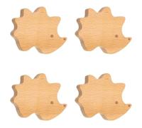 4 pomos de madera de haya maciza para cajones, armarios, cómodas, tiradores de armario, pomos de un solo agujero, manijas de puerta de muebles, de madera natural, repuesto para armario
