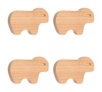 4 pomos de madera de haya maciza para cajones, tiradores de tocador, tiradores de armario de un solo agujero, manijas de puerta de muebles, de madera natural, repuesto para tiradores de armario