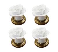 4 pomos elegantes de cerámica con tornillos de aleación de zinc para muebles, armarios, cómodas, cajones, manijas de aleación de zinc