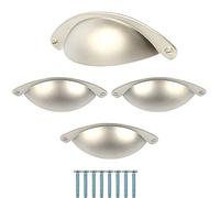 4 Pomos para Armarios, Cajones y Mueble, Tiradores de Cajones de Diferentes Modelos y Colores - Fabricado en Zamak 105x30x24 mm Acabado Níquel Bisú Distancia Entre Tornillos 64 mm ref:39141