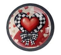 4 pomos y manijas de armario con diseño de rejilla, 35 mm, color negro, para muebles de armario, dos tamaños de tornillos incluidos