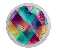 4 pomos y manijas de armario con textura de rejilla, mango redondo blanco de 35 mm para herrajes de muebles de armario, dos tamaños de tornillos incluidos