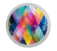 4 pomos y manijas de armario de rejilla colorida, mango redondo blanco de 35 mm para herrajes de muebles de armario, dos tamaños de tornillos incluidos