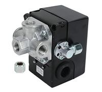 4 Port Pressure Switch I R 23474653 A, Heavy Equipment Pressure Control Switch with Adjustable Unloader, Metal Pressure Switch Replacement for Industrial Machinery, 140-175 PSI F