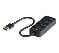 4-PORT USB 3.0 HUB - 4X USB-A WITH INDIVIDUAL ON/OFF SWITCH ES