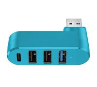 4-Port USB 3.0 Hub, High-Speed USB Splitter Adapter, Compact Rotating Port Expander for Charging and Data Transfer in Car, Desktop, and Laptop, 3.5 Inches