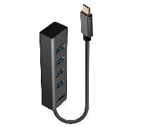 Lindy 43325 Hub USB de 4 Puertos USB 3.2 Tipo C Hub