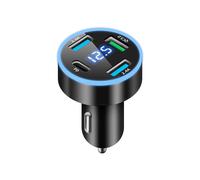 4-Port USB-C Fast Car Charger 50W QC3.0 & PD Adapter for iPhone, Android, and Samsung