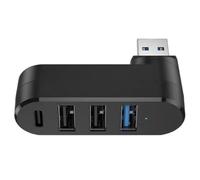 4 Port USB Splitter For Car - Multiport Adapter | 90°/180° Degree Rotatable USB Extender, Suitable For Laptop, Car, Mobile Phone, (White,Black)