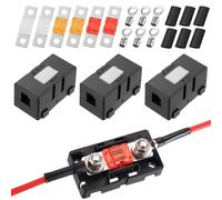 4 portafusibles Midi para coche, con 6 unidades de portafusibles Mega de 40A 50A 80A, fusibles para coche para auto, barcos, SUV, camiones, vehículos, con 8 clips de terminales de fusibles