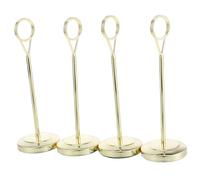 4 portanúmeros de Mesa con Acabado de Espejo Resistente, portatarjetas para Bodas, restaurantes y Banquetes, Clips de Notas versátiles para exhibir Letrero