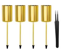 4 portavelas doradas para velas de Adviento, para velas de varilla, decoración navideña, candelabro de Navidad, decoración de temporada y nórdica, adecuado para manualidades (incluye pinzas)