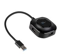 4 Ports Hub USB 3.0 con Cable de Extensión de 20 cm, Multipuerto Adaptador USB 5 Gbps para Teclado, Mouse, Computadora Portátil, Computadora de Escritorio, PS5