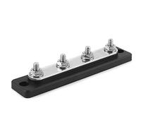4 Position Bus 100A Power Terminal Block with 3/16 Inch 24 SS Studs Flame Retardant ABS Base for Trucks RVs Boats Coaches High 300V AC 48V DC Electrical Distribution