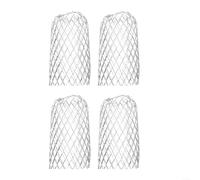 4 protectores de canalones de malla de metal de aluminio para desechos de hojas y trampa de barro, cubiertas de tubo de drenaje de tubo de bajante, se adapta a canalones de 2 a 4 pulgadas