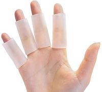 4 Protectores de dedos de gel, Sumifun Protector dedos mano para prevenir magulladuras, practicar golf, baloncesto, rugby, silicona Dedos Tubos para mazo, dedo en gatillo, dedo agrietado