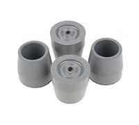 4 protectores de goma para bastón, color gris