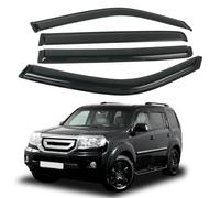 4 Protectores de Lluvia para Ventana, Deflector de Viento para Honda Pilot 2009-2015, Pantalla de ventilación Delantera y Trasera para Montaje Exterior 2010 2011 2012 2013 2014