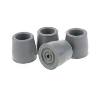 4 protectores de punta de bastón de goma antideslizante gris 4 x 3,8 cm