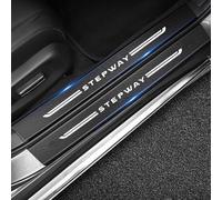4 Protectores de Umbral de Puerta de Coche para Dacia Sandero Stepway, Resistente Desgaste Adhesivos de Umbral de Puerta de Fibra de Carbono