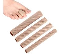 4 protectores para dedos de los pies pequeños, vendaje tubular, protector de dedos de silicona cortable, protector de dedo del pie, separador de dedos para acolchado de la visera de los dedos-S, M, L