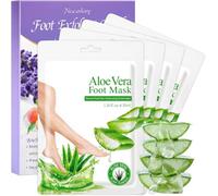 4 Ps Mascarilla Pies Exfoliante, Mascarilla Hidratante Para Pies | Hidrata Talones Secos Y Agrietados, Elimina Piel Muerta Y Callos, Cuidado Diario De Los(Aloe vera)