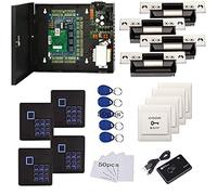 4 Puertas TCP/IP RFID Sistemas de Control de Acceso Completo con derrape eléctrico estándar de América del Norte para Puertas de Cierre, Lector de Teclado, Caja de Fuente de alimentación de 110 V