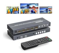 4 puertos HDMI KVM Multiviewer, Yinker 4x1 Quad Multiviewer Seamless Switcher soporta 4K @ 30Hz, teclado PIP y POP, interruptor de tecla de acceso rápido de 3,5 mm de salida de audio