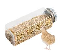 4 Puertos Sin de Pollo para cría | Dispositivo de alimentación Transparente de Mascota | Accesorios de Jaula de alimentación de Loros portátiles sin residuos para Perras de codorniz Budg