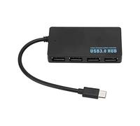 4 Puertos USB 3.0 Hub 5Gbps Ultra Slim Type C Interfaz Buen Disipación de Calor Data Portable Data For para el Teclado de Disco U Black Disco Black 4 Puerto USB 3.0 HUBTYPE C HUBUSB3. (Black)