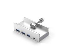 4 puertos USB 3.0 HUB con fuente de alimentación, adaptador divisor USB 3.0, tipo clip, divisor múltiple, transmisión de datos de velocidad rápida, adaptador de base USB