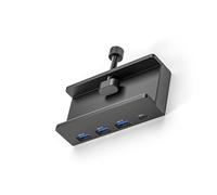 4 puertos USB 3.0 HUB con fuente de alimentación, adaptador divisor USB 3.0, tipo clip, divisor múltiple, transmisión de datos de velocidad rápida, adaptador de base USB