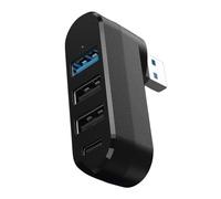 4 puertos USB 3.0 Hubs divisor USB giratorio de 180° con 3 puertos USB, 1 puerto de datos alimentado por USB C, extensor USB para laptop