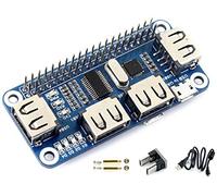 4 Puertos USB HUB Hat para Raspberry Pi 4B/3B+/3B/2B/Zero/Zero W/Zero WH, 4 Puertos USB compatibles con USB 2.0/1.1 a Placa UART multiindicadores