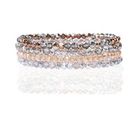 4 pulseras de perlas para mujer, pulseras de la amistad, pulseras de perlas, pulsera de abalorios, hermosa pulsera de piedras multicapa, regalo adecuado para amigos y entre amigas, cumpleaños