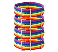 4 pulseras LGBT con accesorios del orgullo gay y bandera arcoíris, pulsera del orgullo LGBTQ, pulseras arcoíris para celebraciones del orgullo, pulsera ajustable