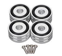 4 Puntas de Aislamiento de Altavoz, 40 X 20 Mm, Pies de Soporte de Tocadiscos a Prueba de Golpes, Soportes de Aislamiento de Pies de Parachoques Adhesivos para Altavoces, Tocadiscos de Teatro(Plata)