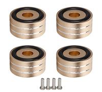 4 Puntas de Aislamiento de Altavoz, 40 X 20 Mm, Pies de Soporte de Tocadiscos a Prueba de Golpes, Soportes de Aislamiento de Pies de Parachoques Adhesivos para Altavoces, Tocadiscos de Teatro DAC(oro)