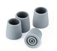 4 puntas de goma de 1 1/8 pulgadas, resistentes, puntas de repuesto para andadores, comodes, sillas de ducha, bastones, patas de bastón, puntas de bastón (gris)