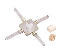 4 puntos Crystal Reiki Energy Generator Pyramid Stone Regalo espiritual con Rose Desert/Cube Selenite-Blessfull Healing