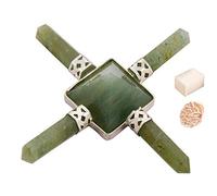 4 puntos, verde, aventurina, Reiki, generador de energía, piedra de pirámide, regalo espiritual con rosa desierto/cubo, selenita, curación completa