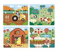 4 Puzzles Evolutivos Granja de Madera Niños 2+ Juego Educativo | Dificultad progresiva adaptada | piezas ilustradas animales de granja | desarrolla motricidad fina y lógica | regalo hoy